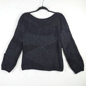 VTG Selene Italian Hand Knitted Sweater Women Size 14 Textured Wool Angora Blend
